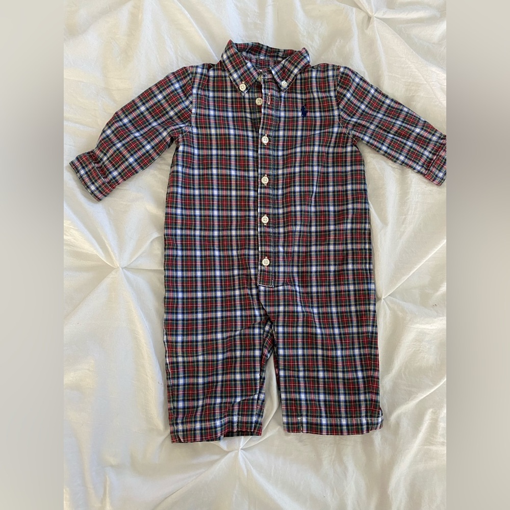 Ralph Lauren Baby boy plaid outfit
